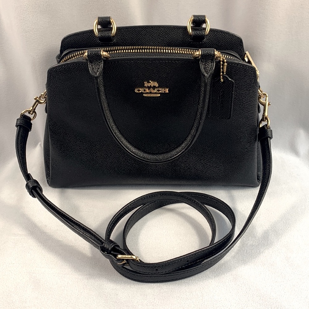 Coach Black Satchel with Gold Accents